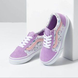 Van's Kids glow in the dark mythical sheer lilac sneaker size 2.5 big kids